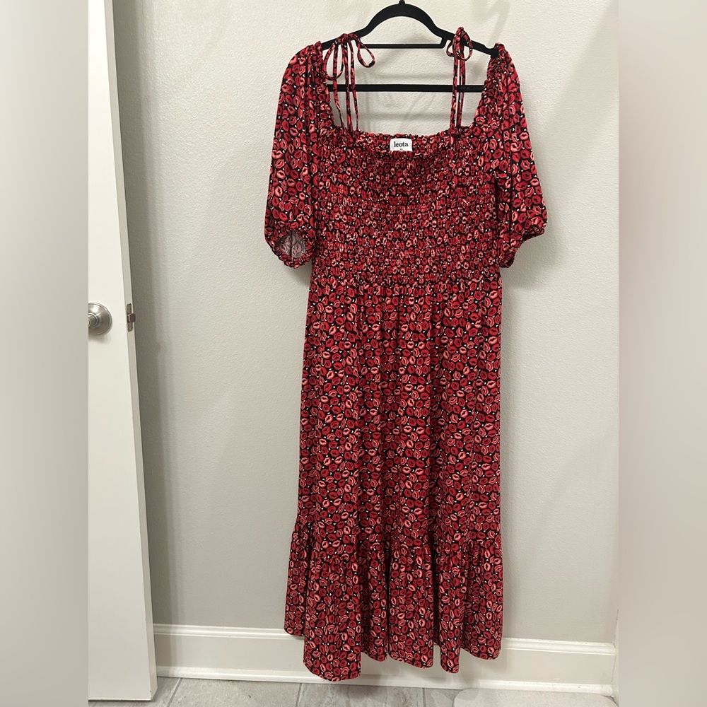 Leota Red and Black Lips Dress